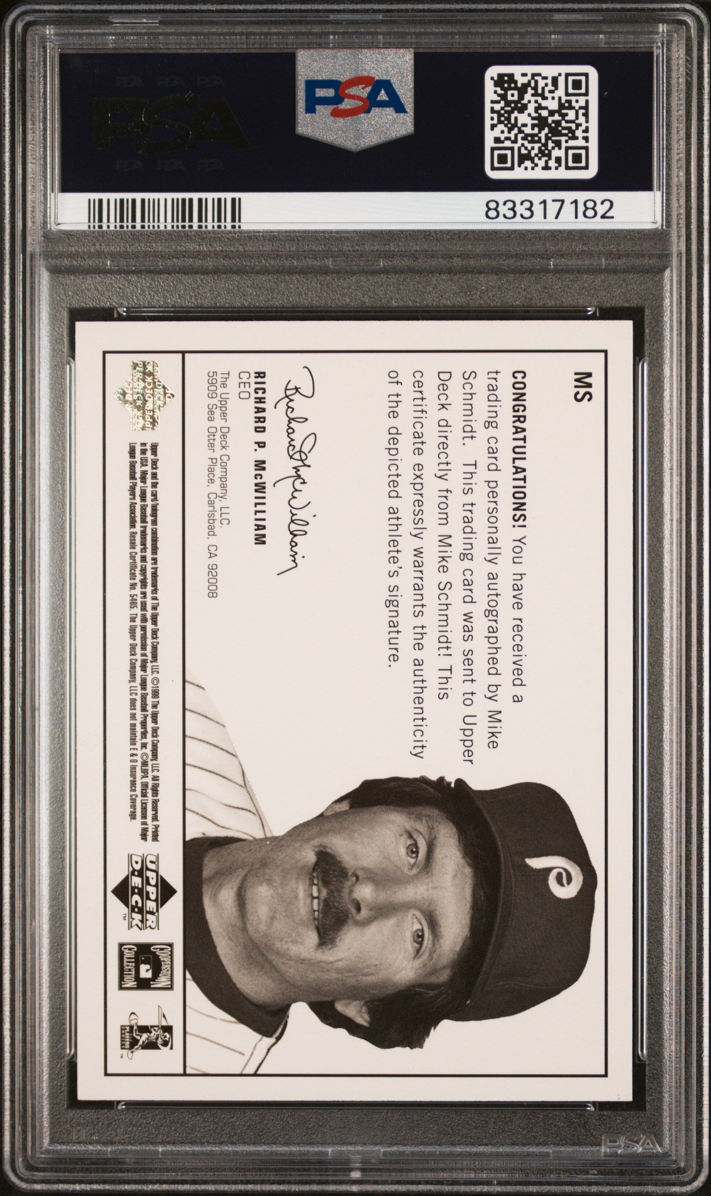 1999 Upper Deck Century Legends Epic Signatures Mike Schmidt #MS PSA 10