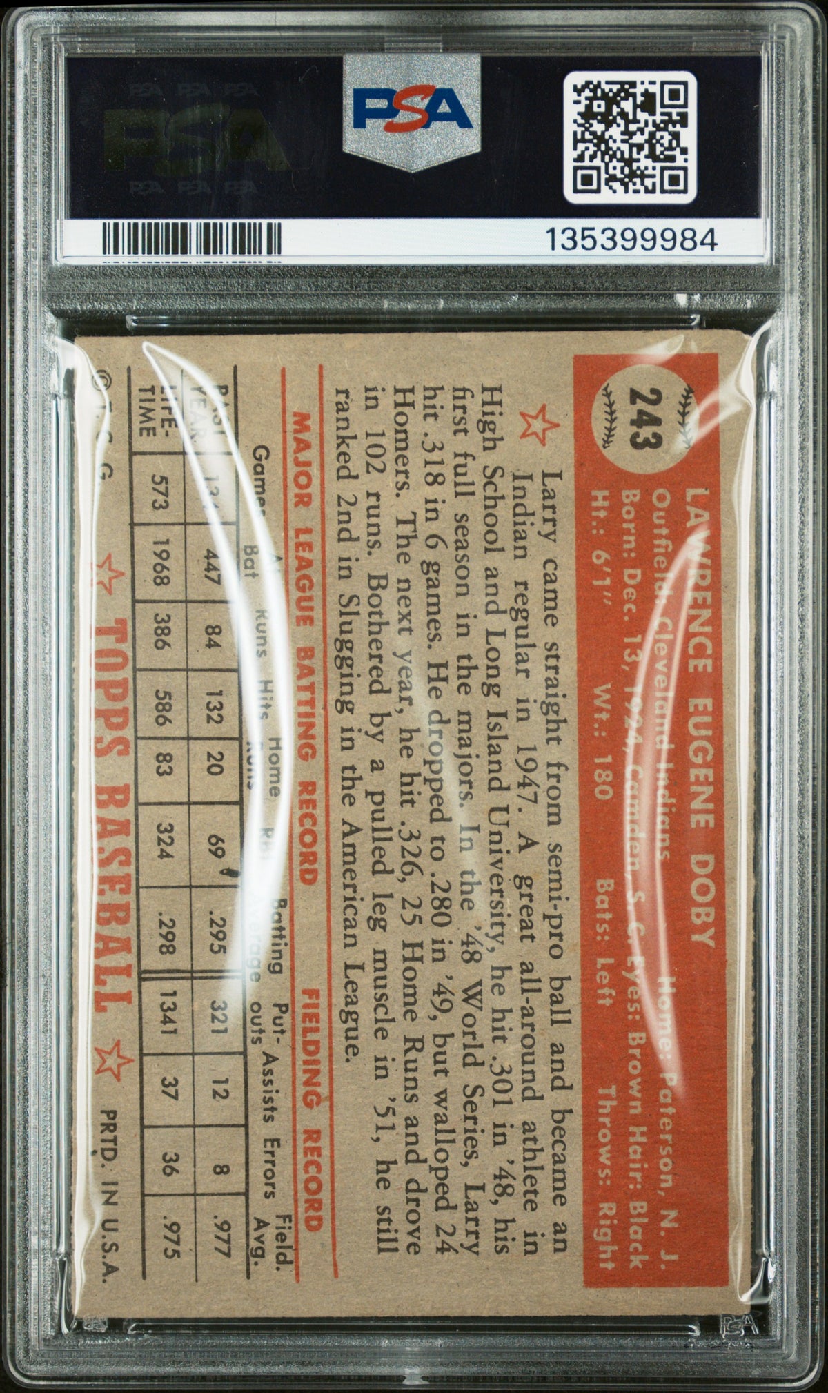 1952 Topps Larry Doby #243 PSA 4