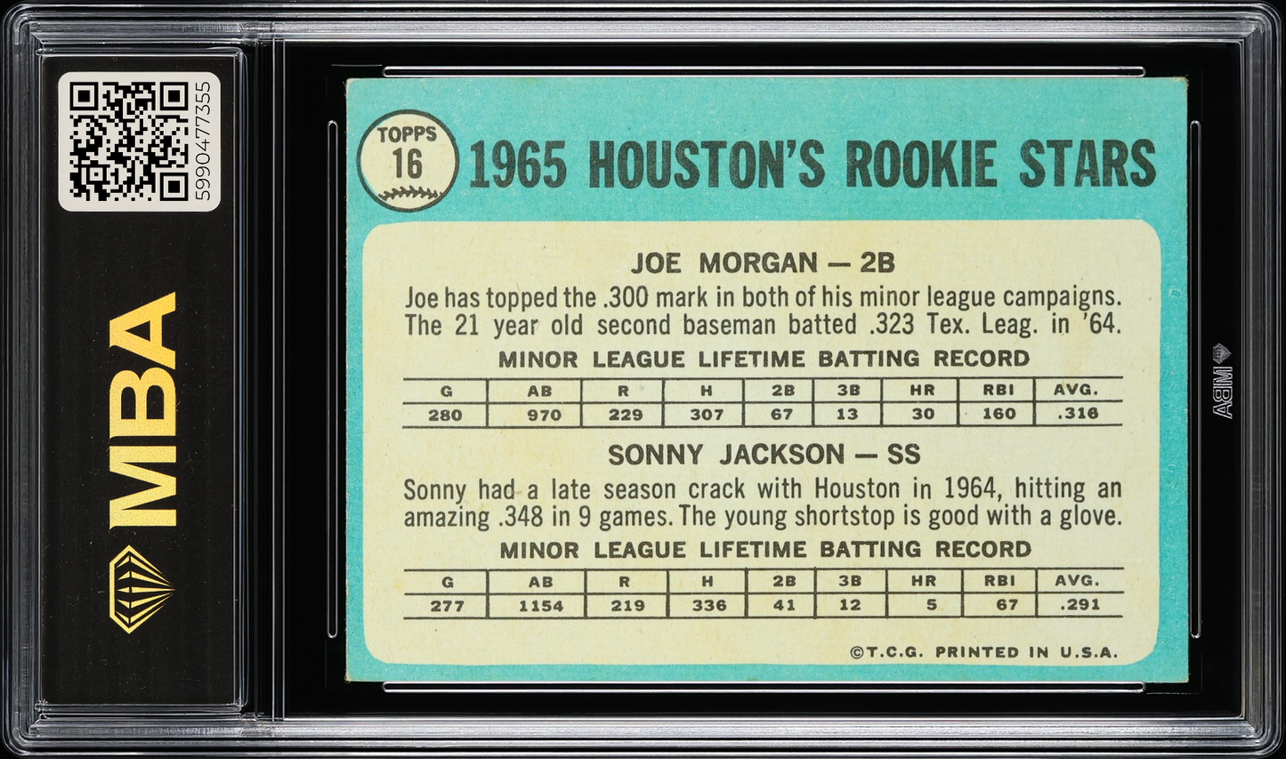 1965 Topps Houston Rookie Stars #16 MBA 5 RC
