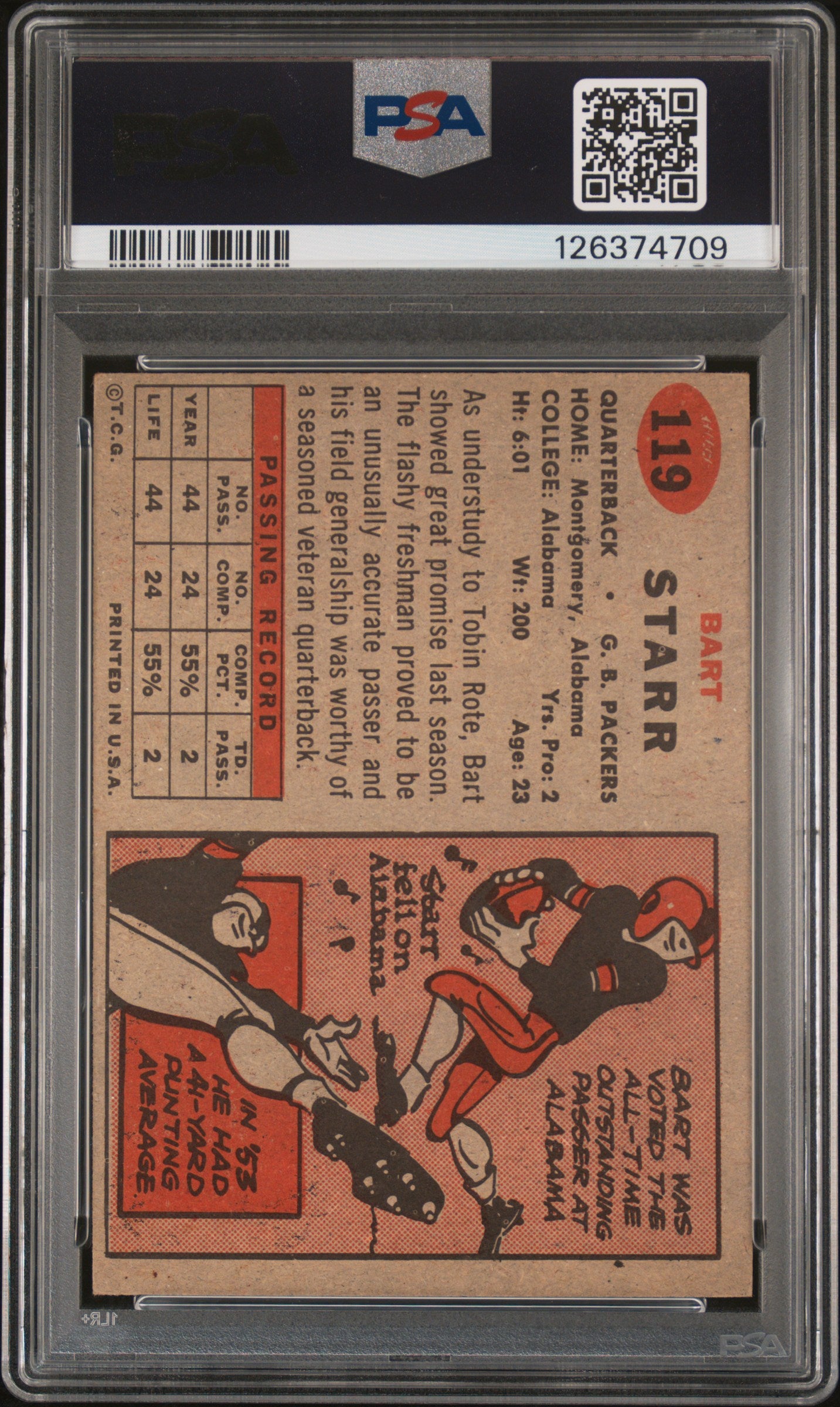 1957 Topps Bart Starr #119 PSA 4