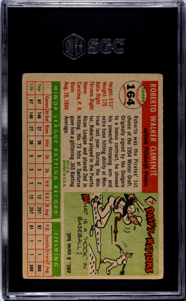 1955 Topps Roberto Clemente #164 SGC 1.5