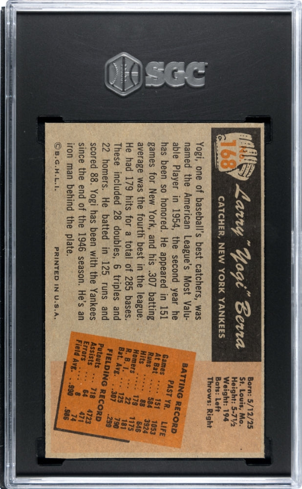 1955 Bowman Yogi Berra #168 SGC 7