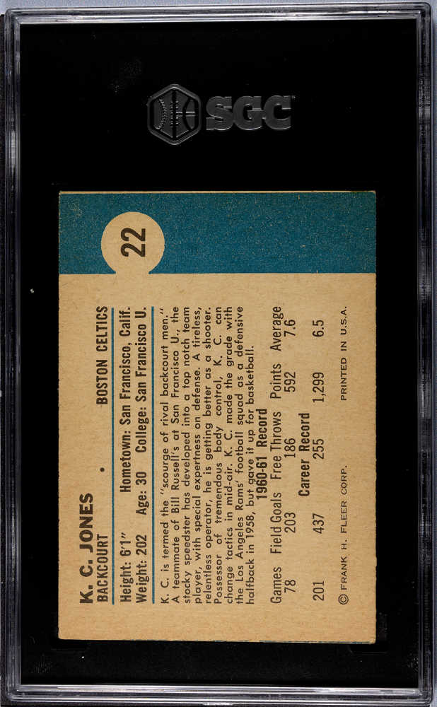 1961 Fleer K. C. Jones #22 SGC 5