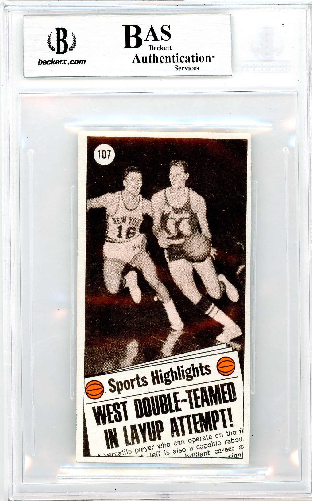 1970 Topps Jerry West AS #107 BVG Authentic BAS Auto Authentic