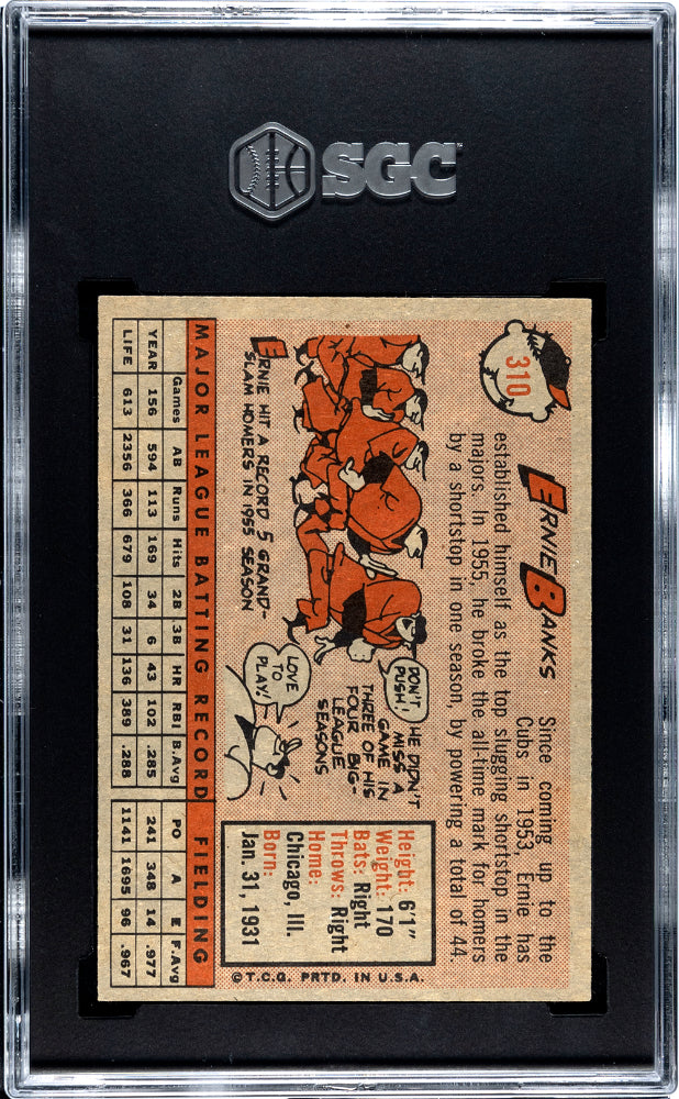 1958 TOPPS ERNIE BANKS #310 SGC 7