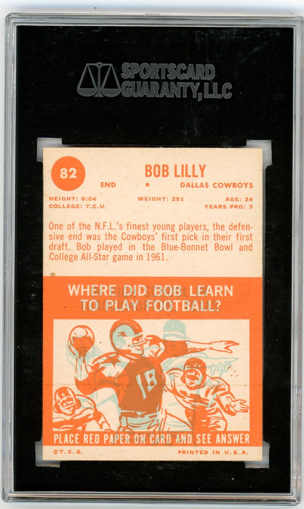 1963 Topps Bob Lilly #82 SGC 8