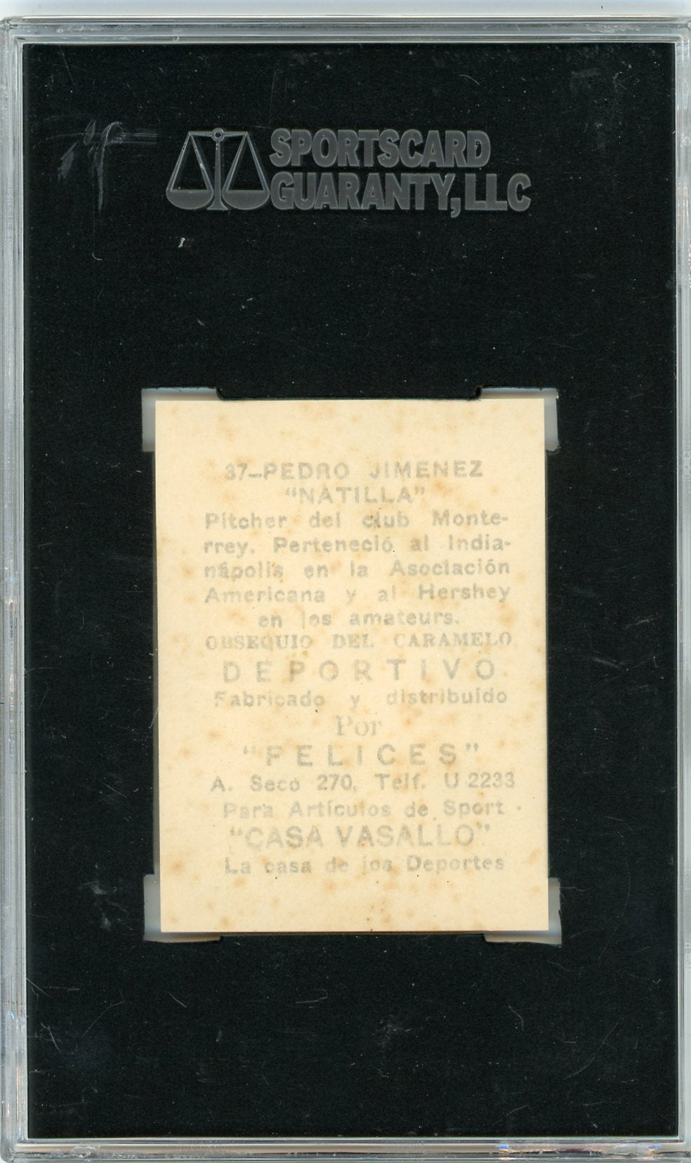 1946 Caramelo Deportivo Pedro Jimenez #37 SGC 3.5