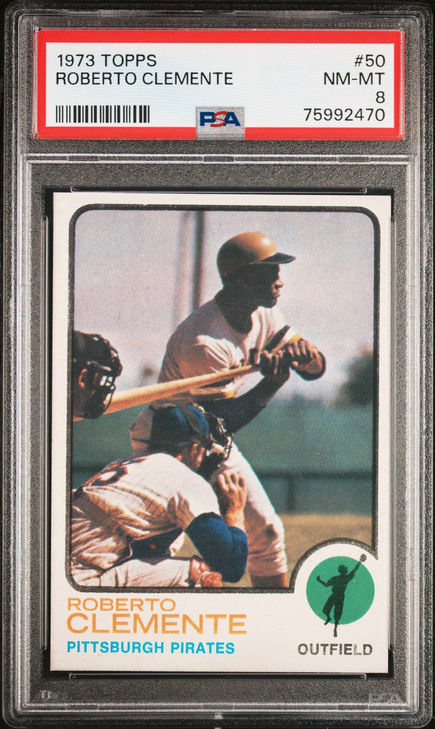 1973 TOPPS ROBERTO CLEMENTE #50 PSA 8