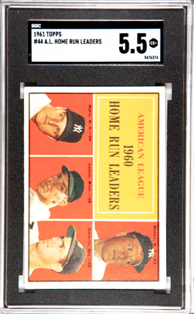 1961 TOPPS A.L. HOME RUN LEADERS #44 SGC 5.5