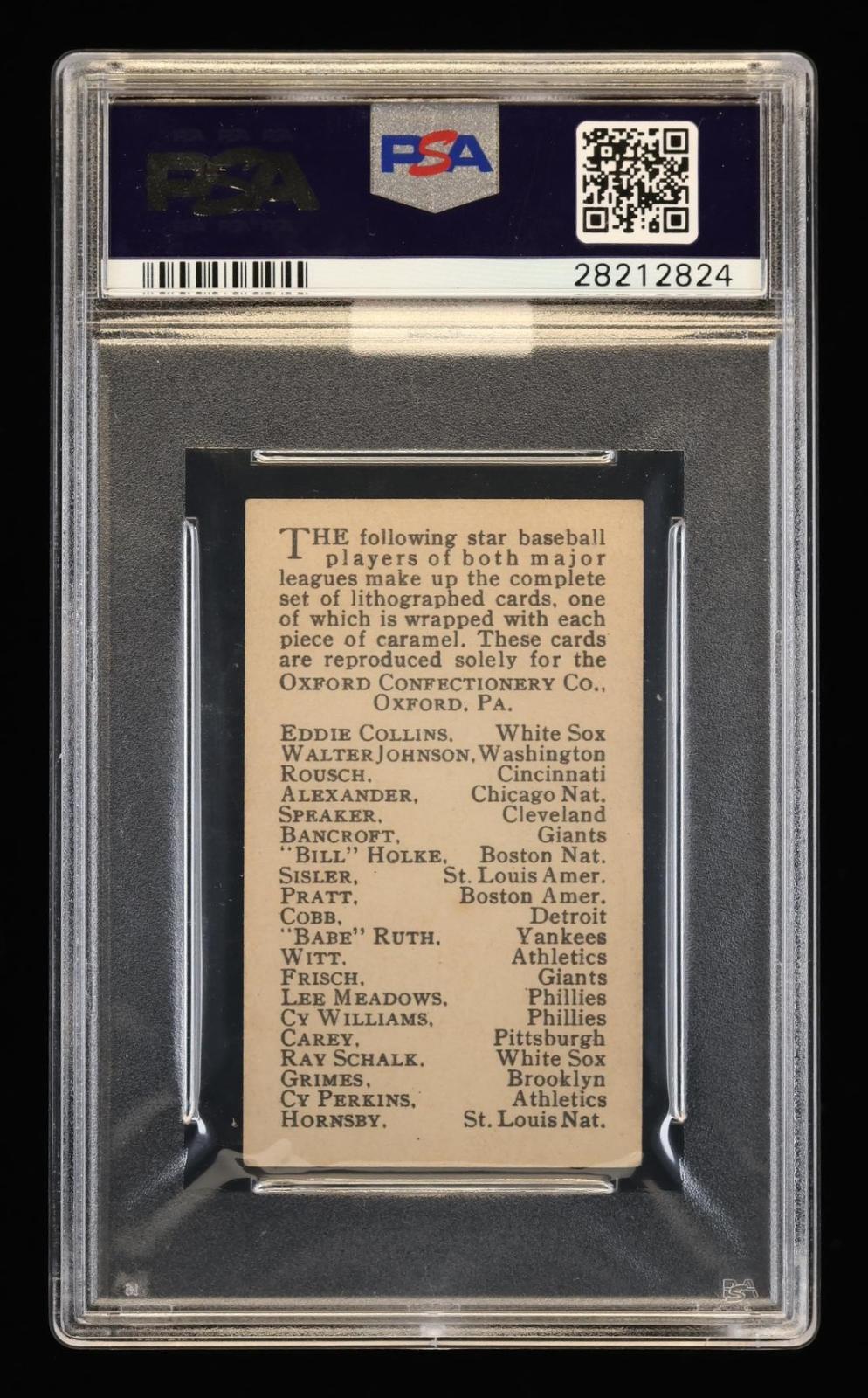 1921 E253 Oxford Confectionery Tris Speaker PSA 4