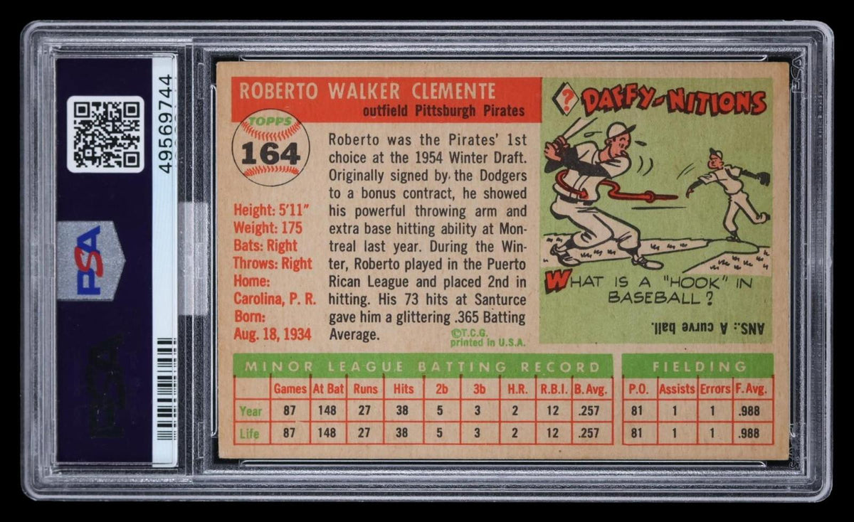 1955 Topps Roberto Clemente #164 PSA 2.5 MBA Gold