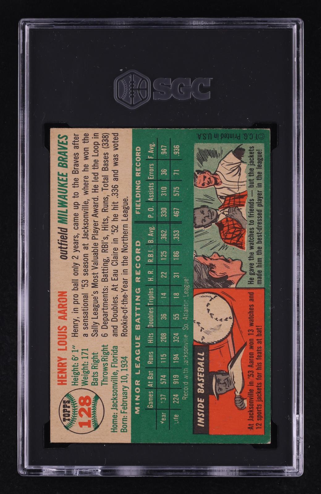 1954 Topps Henry Aaron #128 SGC 5 MBA Silver