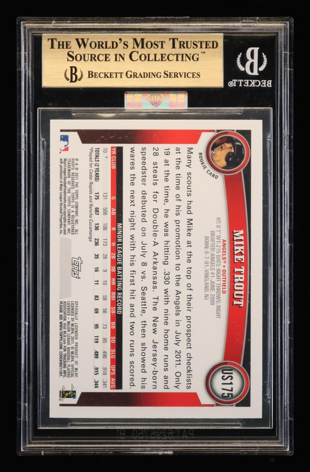 2011 Topps Update Mike Trout #US175 BGS 9.5 Rookie