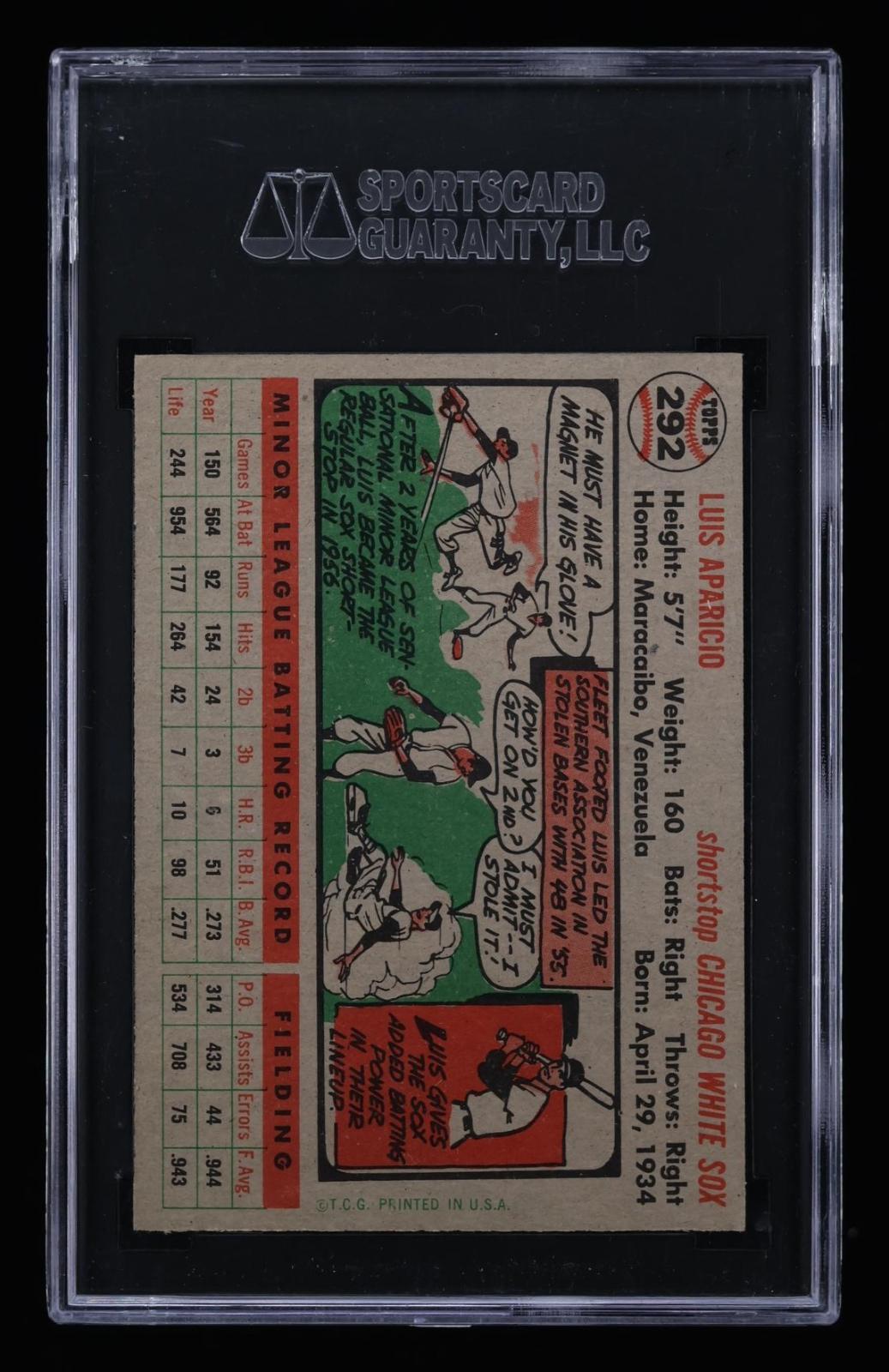 1956 Topps Luis Aparicio #292 SGC 8.5 MBA Silver