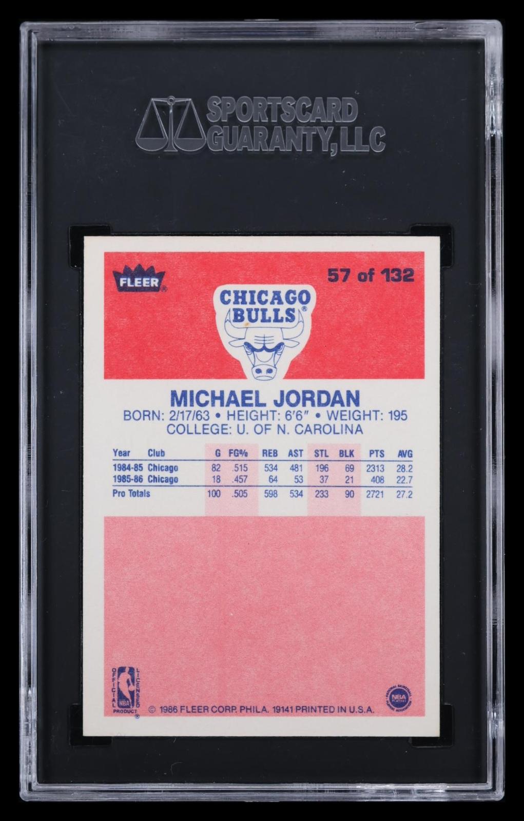 1986 Fleer Michael Jordan #57 SGC 9