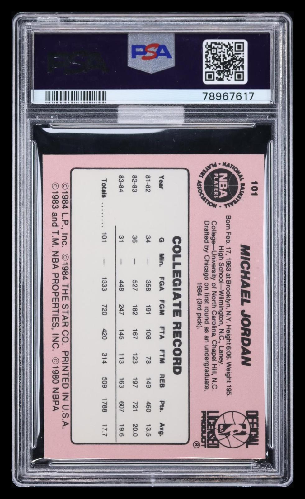 1984 Star Michael Jordan #101 PSA 7