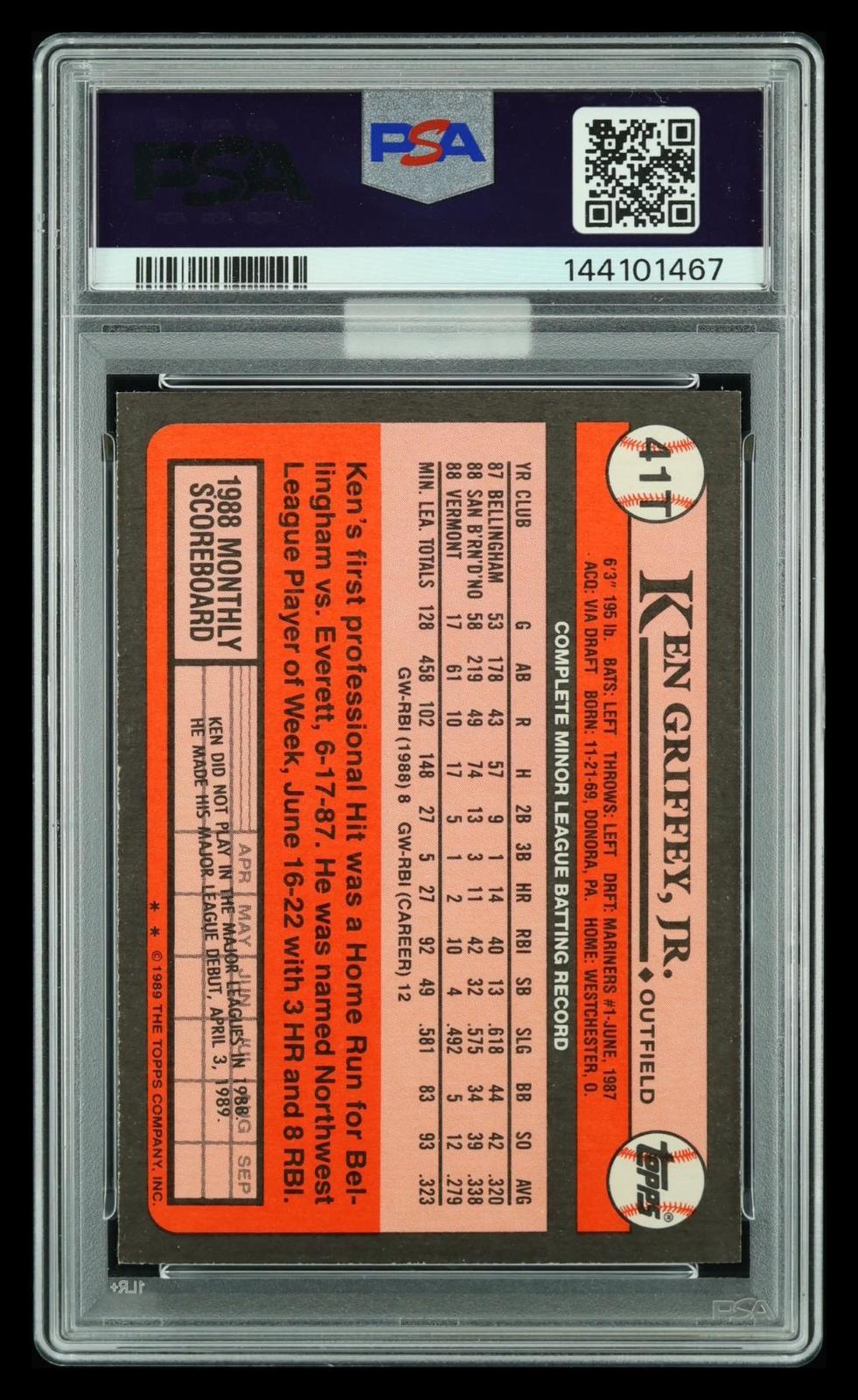 1989 Topps Traded Ken Griffey JR. #41T PSA 9