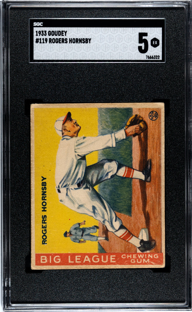 1933 GOUDEY ROGERS HORNSBY #119 SGC 5
