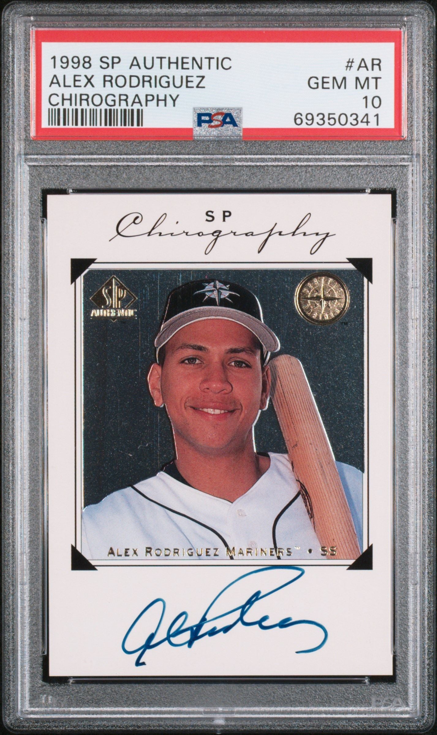 1998 ALEX RODRIGUEZ SP AUTHENTIC CHIROGRAPHY #AR PSA 10