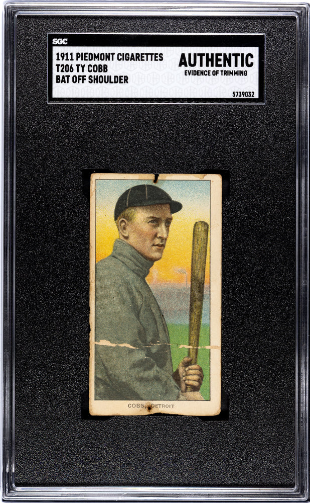 1911 COBB, TY PIEDMONT CIGARETTES (T206) BAT OFF SHOULDER SGC AUTHENTIC