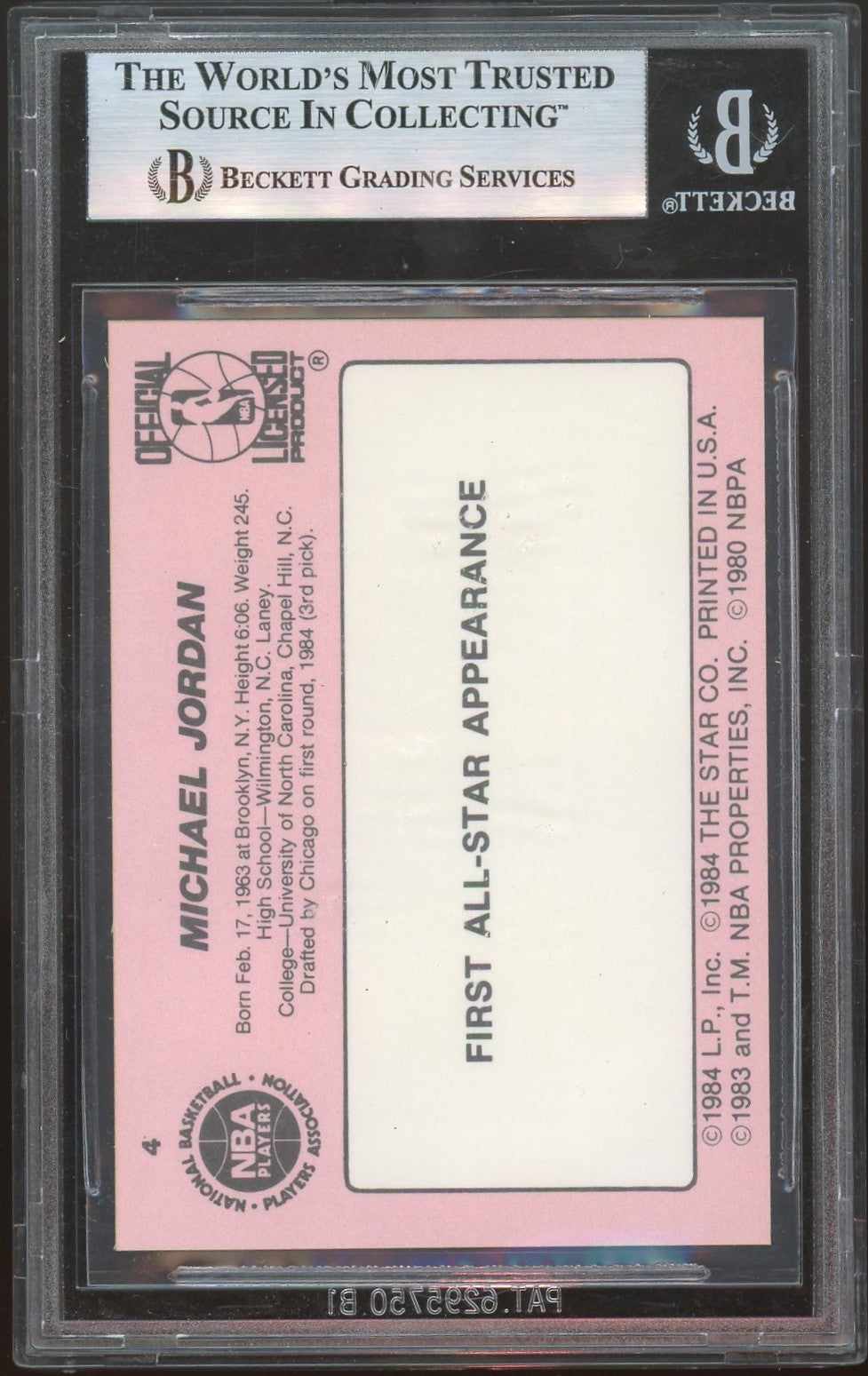 1985 Star Crunch'n'Munch All-Stars Michael Jordan ! #4 BGS 8.5