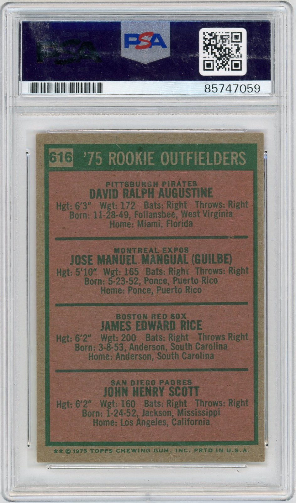 2024 Jim Rice PSA A Auto A
