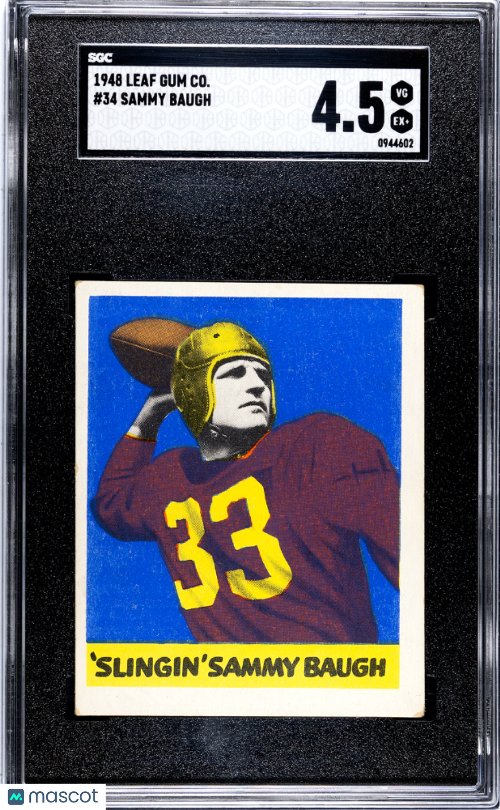 1948 Leaf Gum Co. Sammy Baugh #34 SGC 4.5