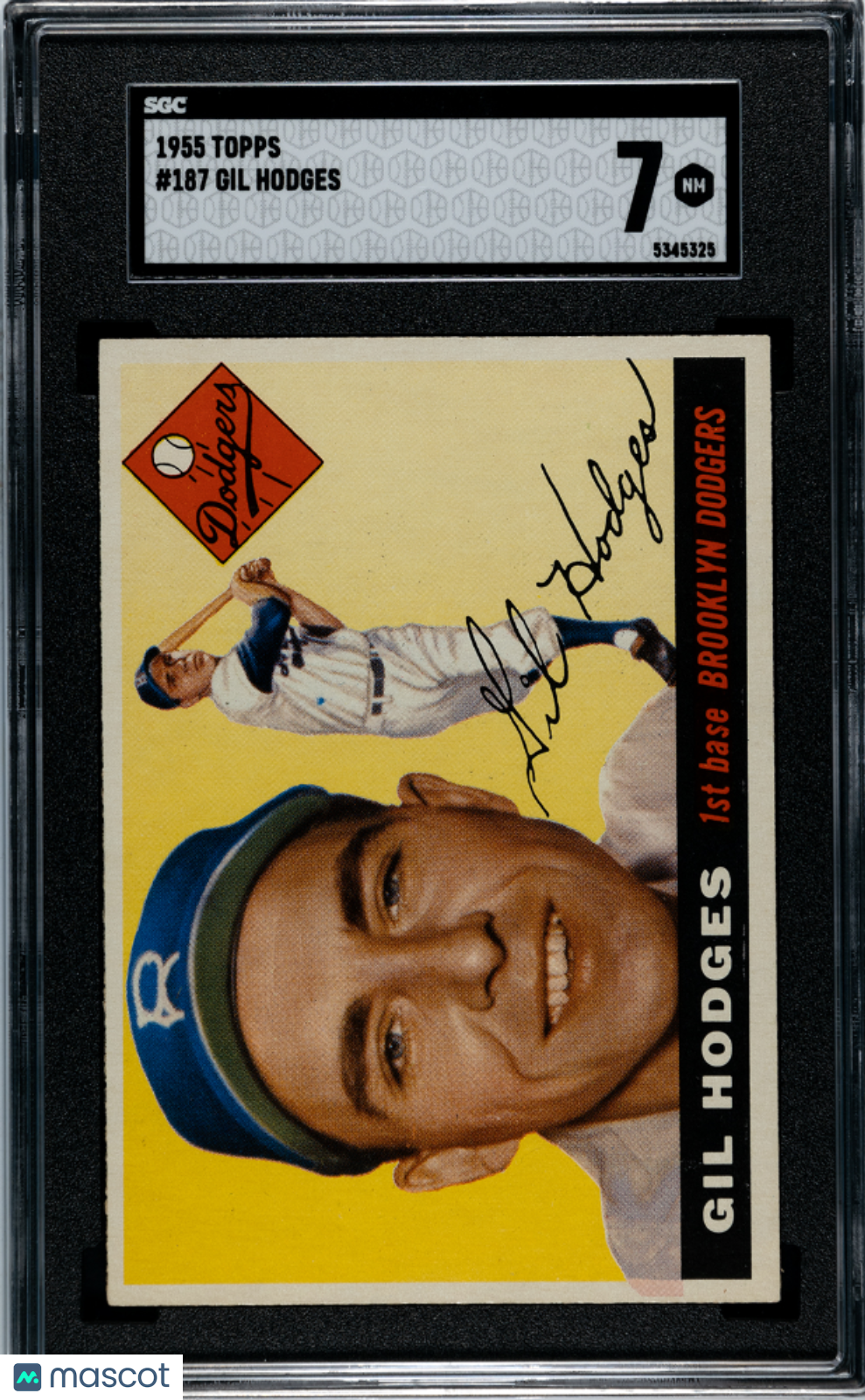 1955 Topps Gil Hodges #187 SGC 7
