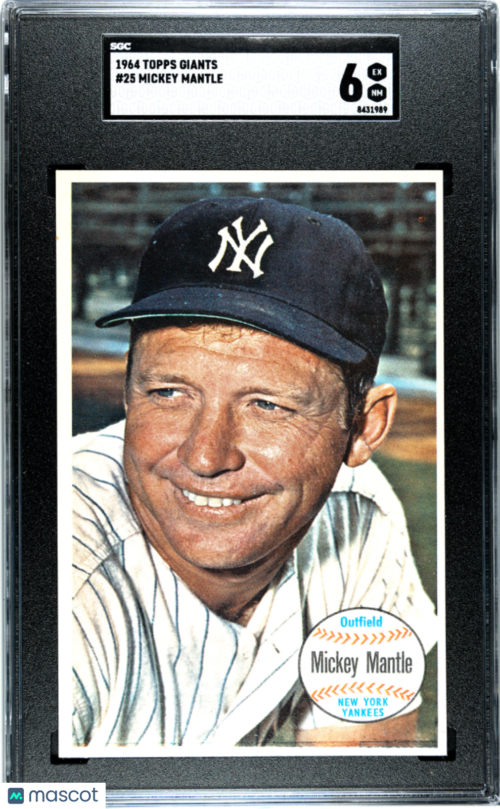 1964 Topps Giants Mickey Mantle #25 SGC 6