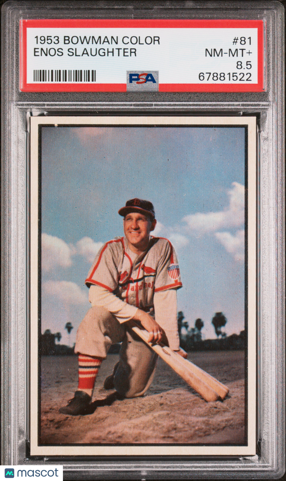 1953 Bowman Color Enos Slaughter #81 PSA 8.5