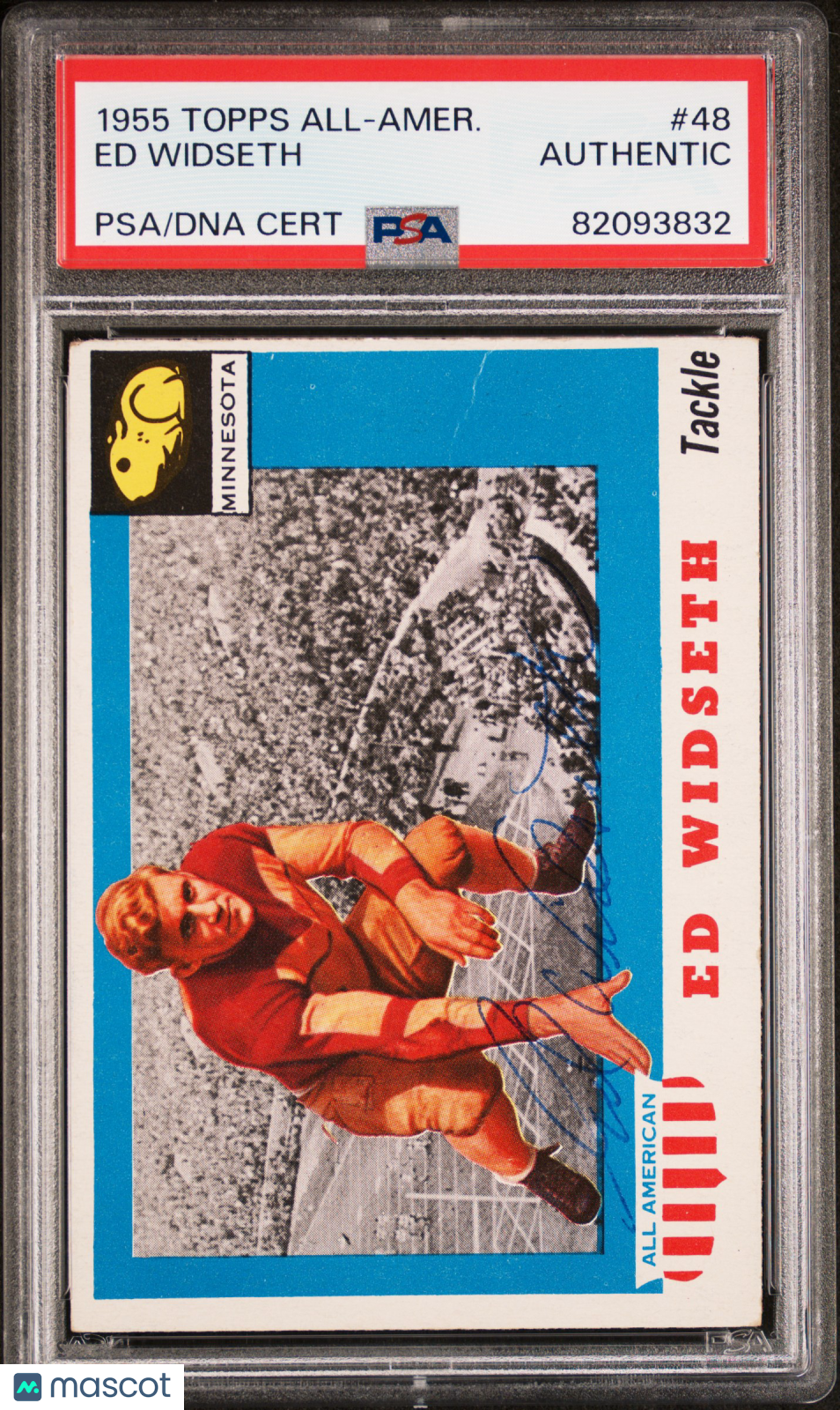 1955 Topps All-Amer. Ed Widseth #48 PSA A Auto A
