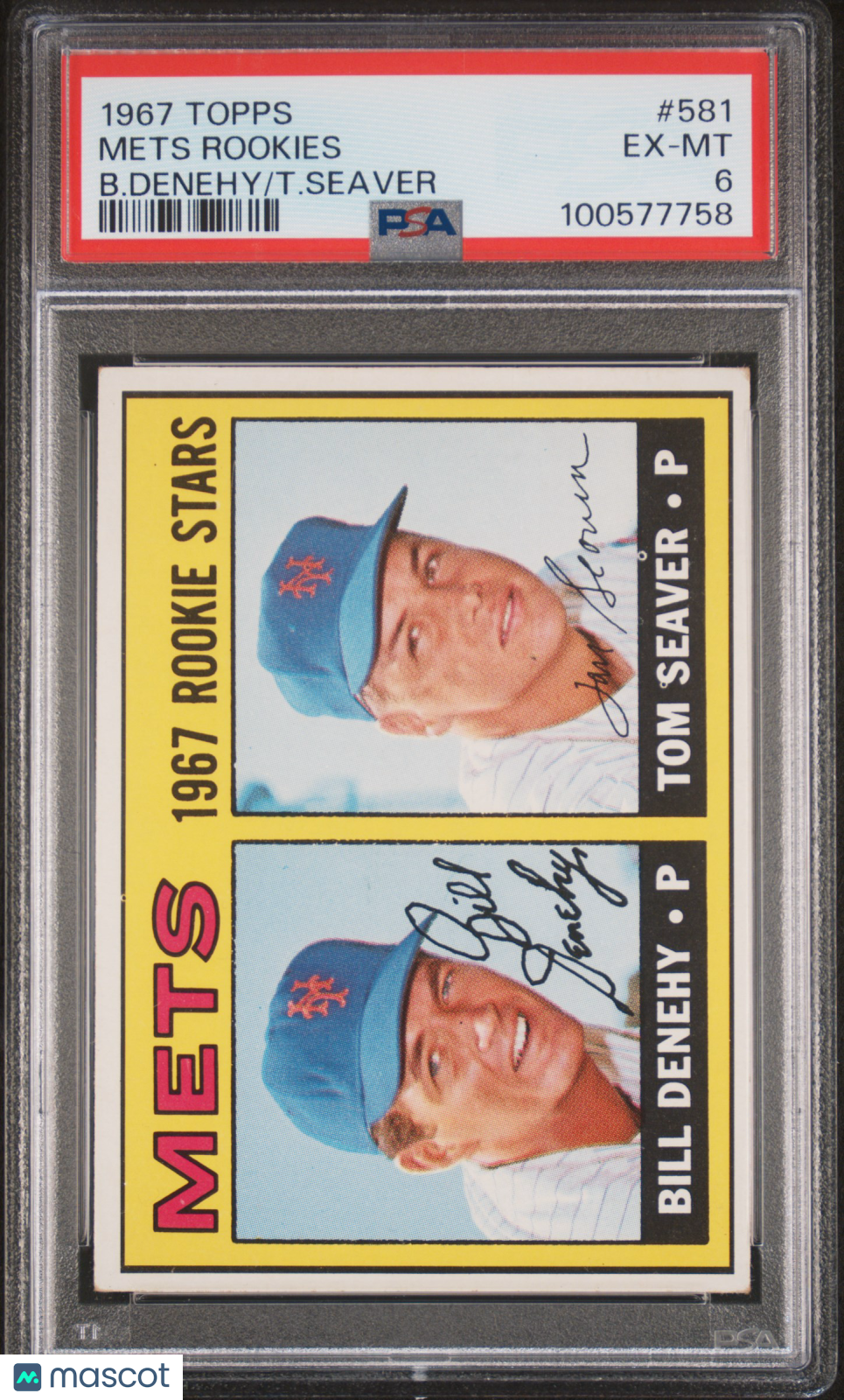 1967 Topps Mets Rookies #581 B. Denehy T. Seaver PSA 6