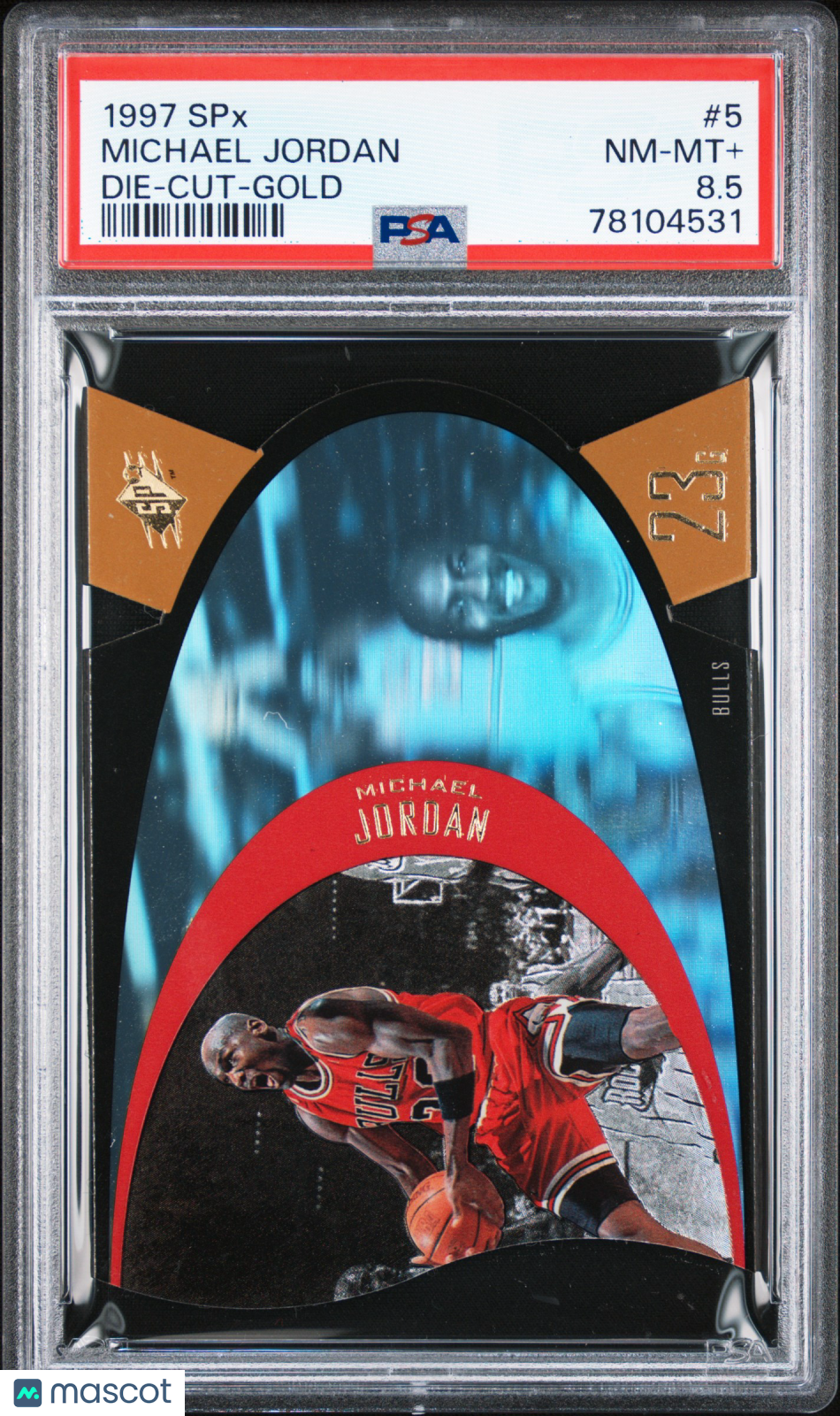 1997 SPX Die-Cut Michael Jordan #5 Gold PSA 8.5