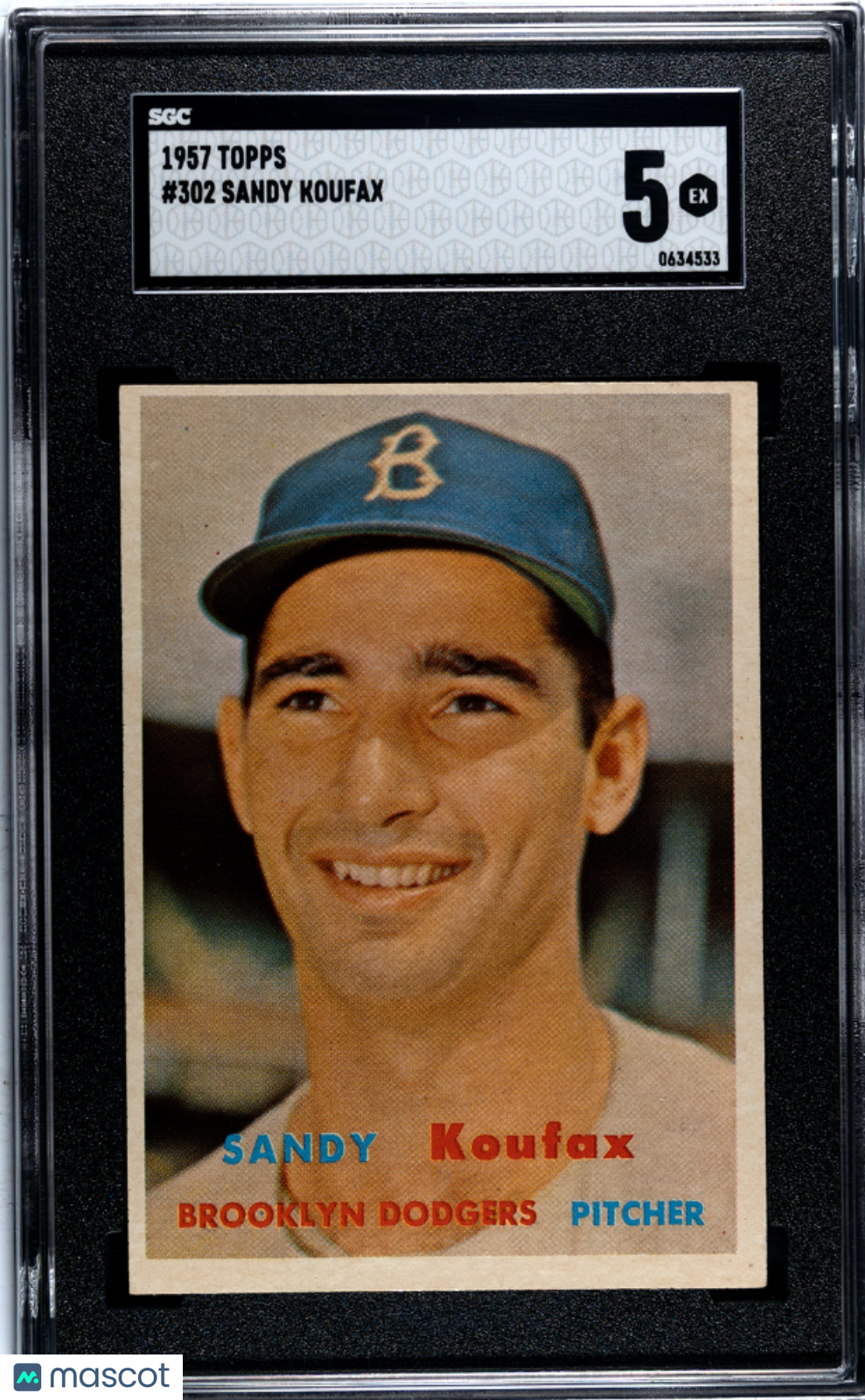 1957 Topps Sandy Koufax #302 SGC 5