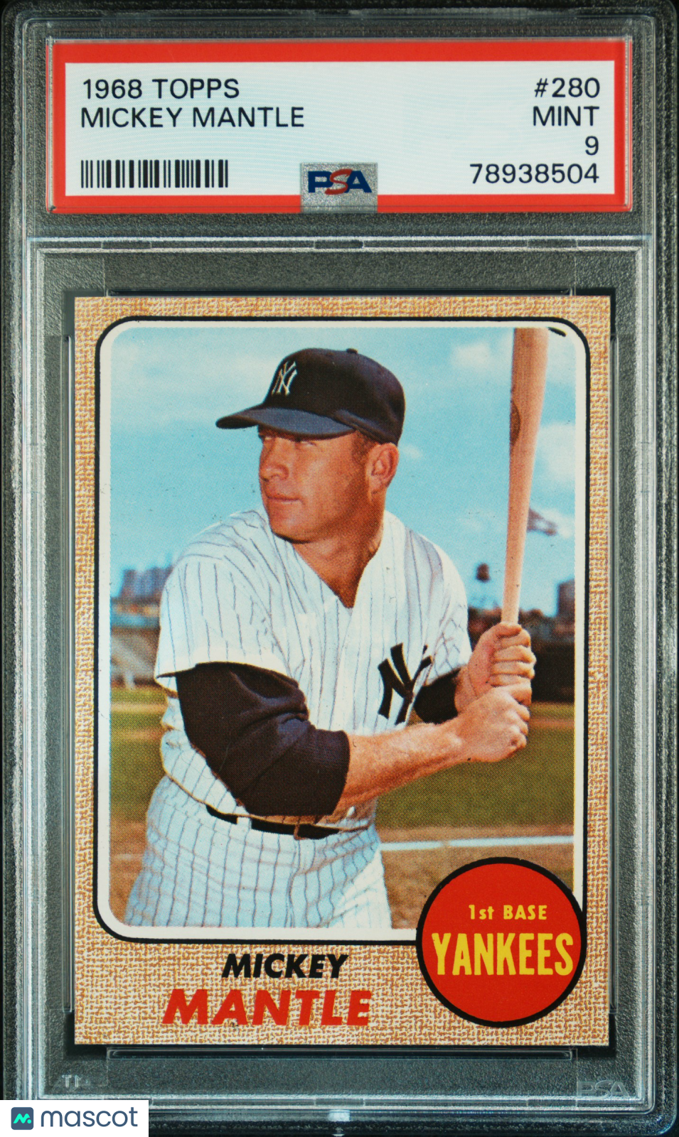 1968 Topps Mickey Mantle #280 PSA 9