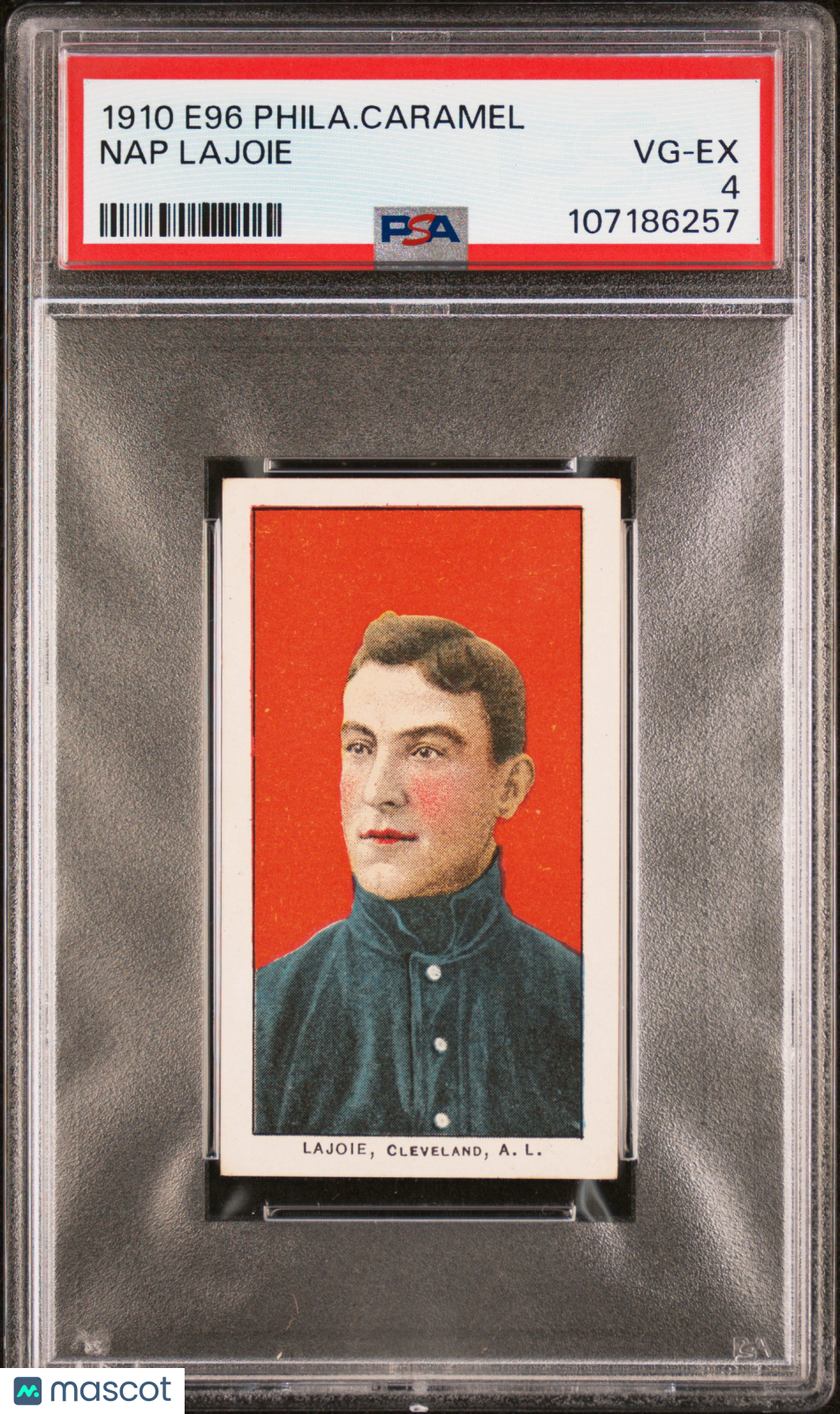 1910 E96 Philadelphia Caramel Nap Lajoie PSA 4