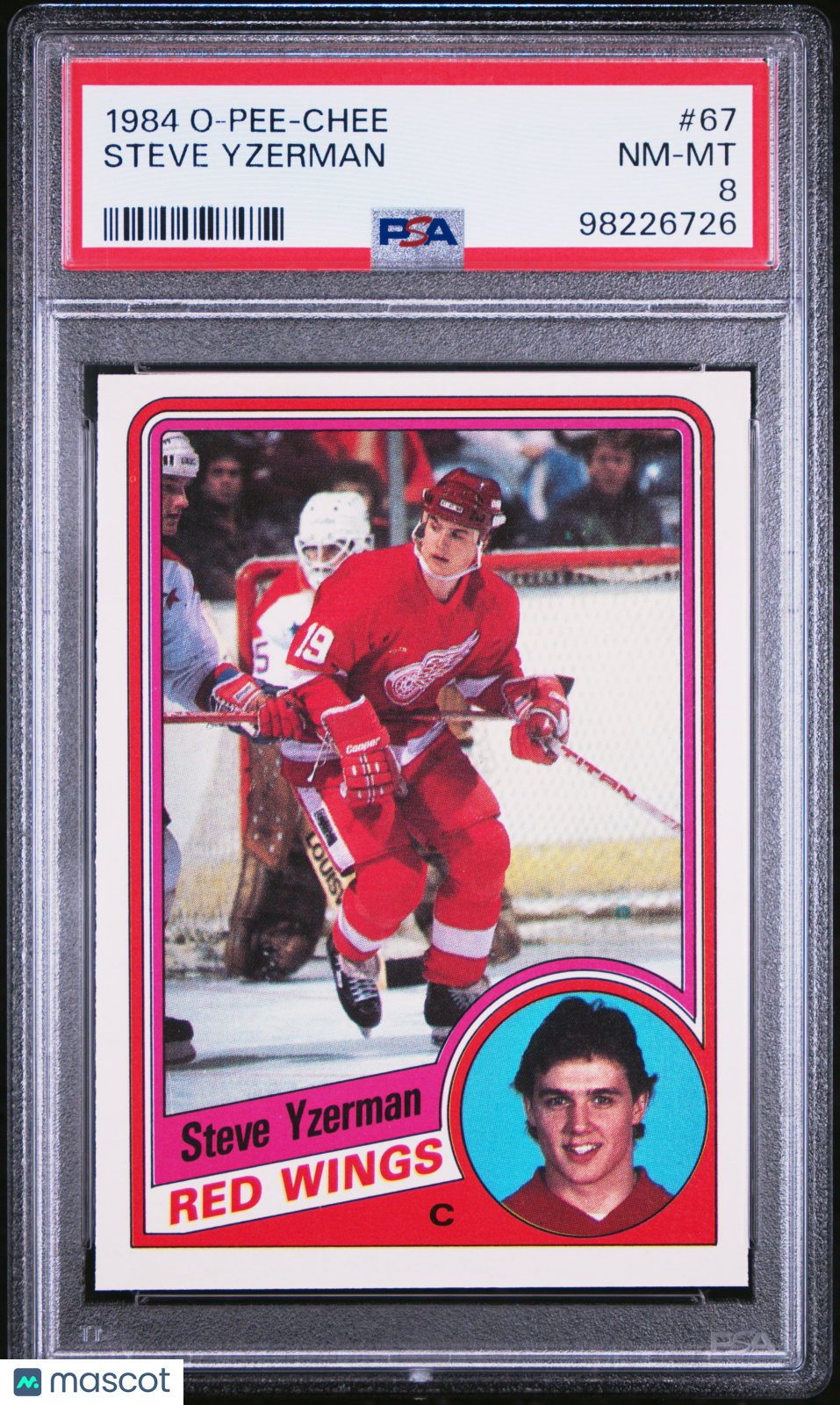 1984 O-Pee-Chee Steve Yzerman #67 PSA 8