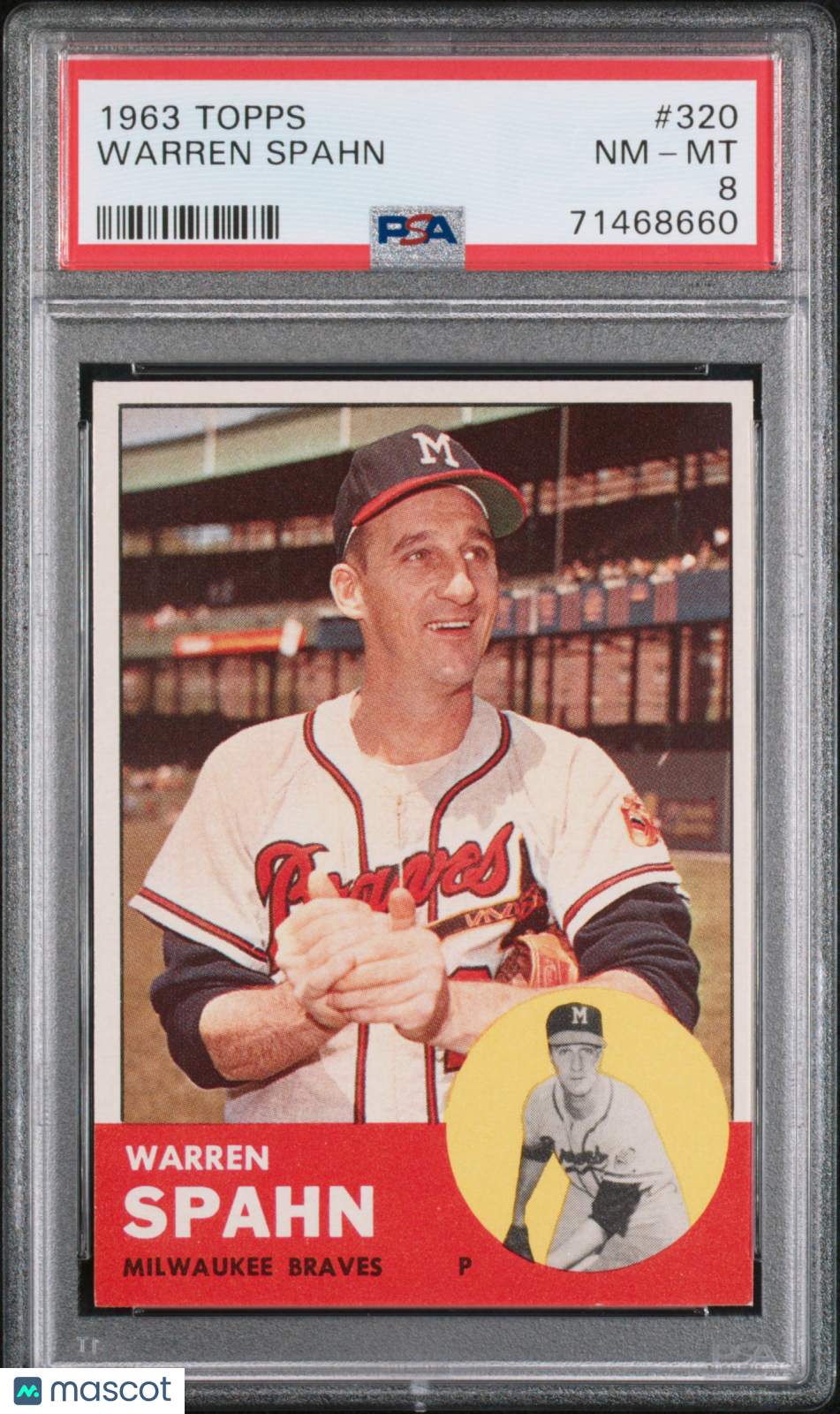 1963 Topps Warren Spahn #320 PSA 8