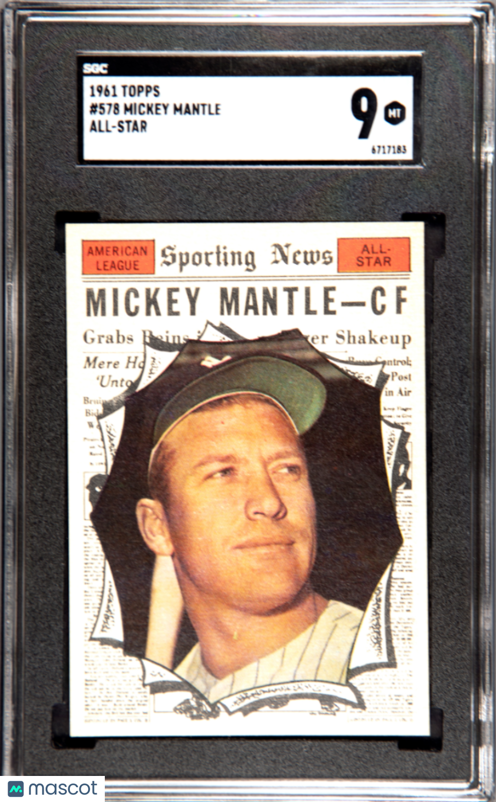 1961 Topps Mickey Mantle #578 All Star SGC 9