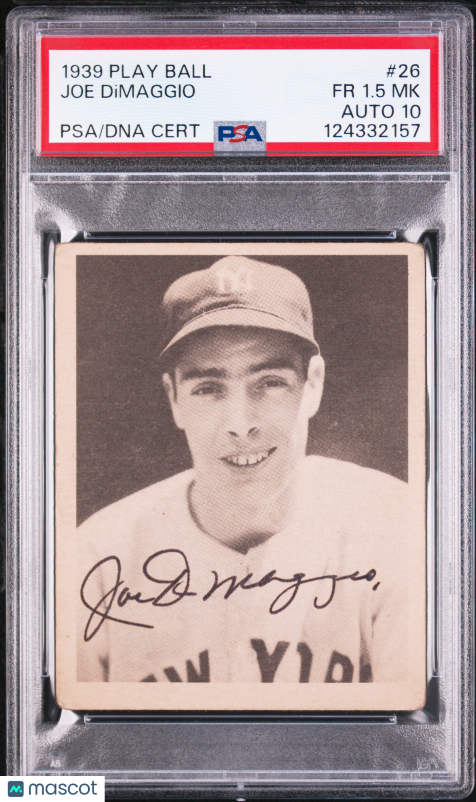 1939 Play Ball Joe Dimaggio #26 MK PSA 1.5 Auto 10