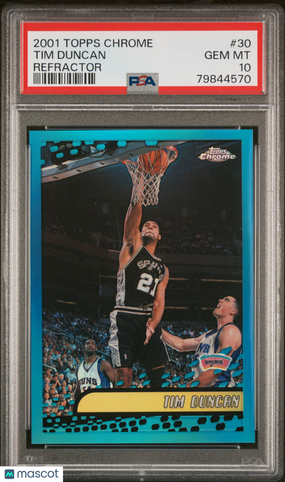 2001 Topps Chrome Tim Duncan #30 Refractor PSA 10