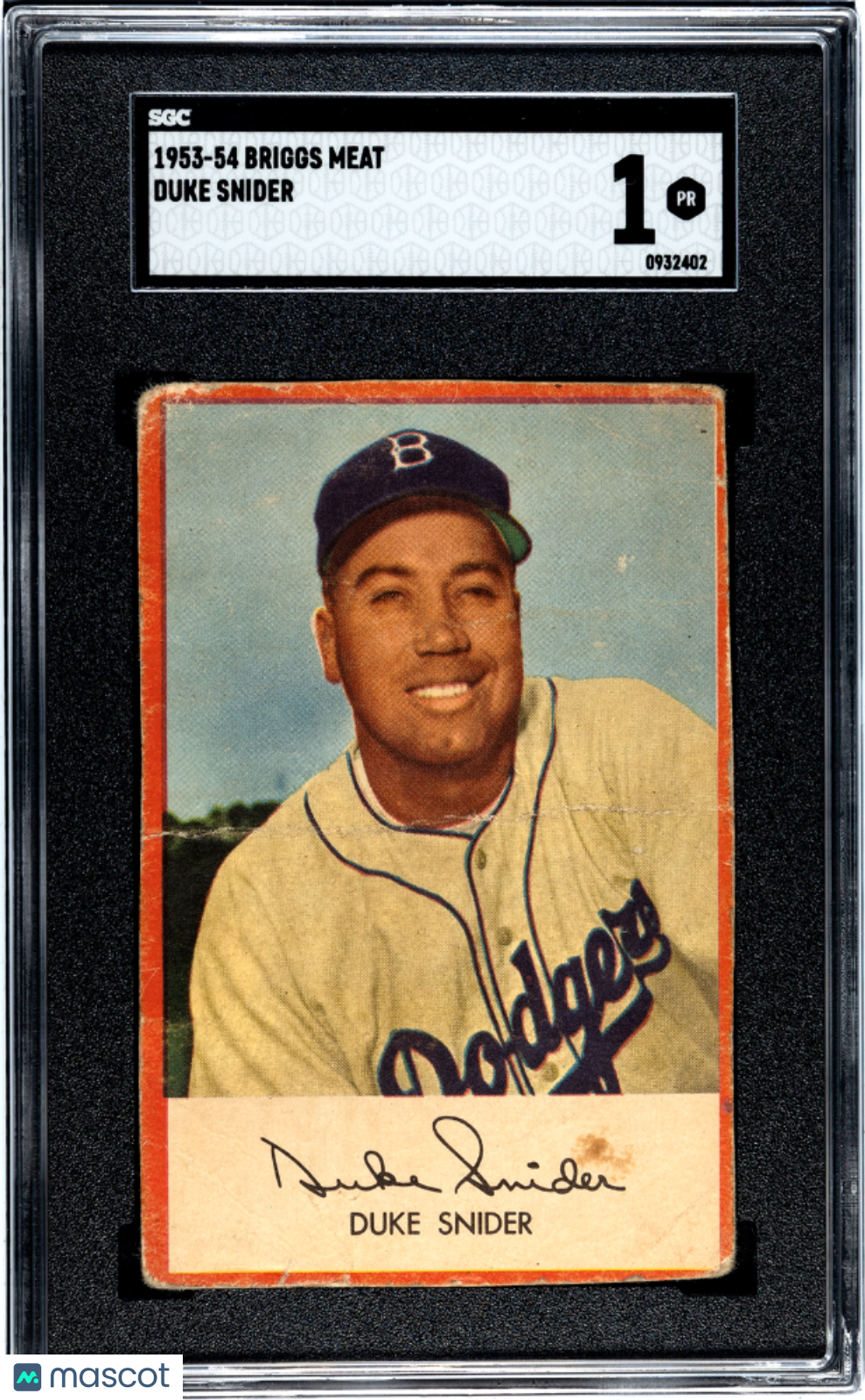 1953 Briggs Meat Duke Snider SGC 1