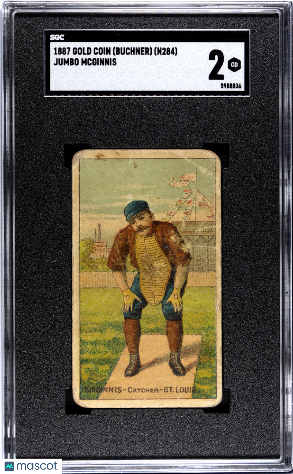 1887 Gold Coin (Buchner) (N284) Jumbo Mcginnis SGC 2