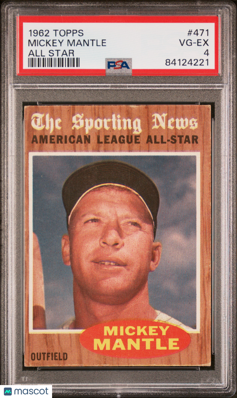 1962 Topps Mickey Mantle #471 All Star PSA 4