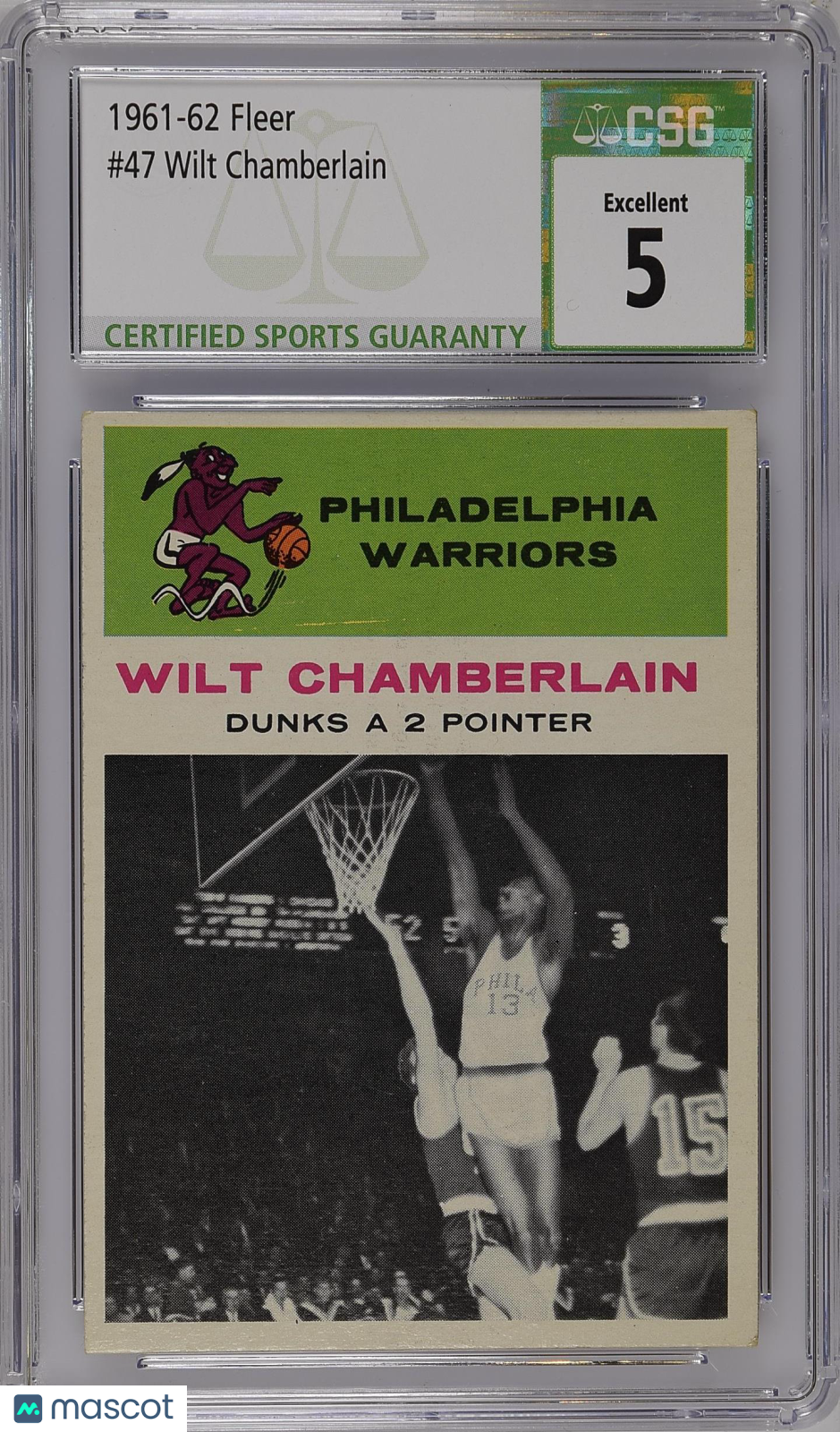 1961-62 Fleer Wilt Chamberlain #47 CGC 5