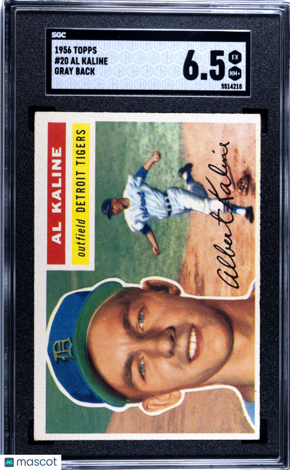 1956 Topps Al Kaline #20 Gray Back SGC 6.5