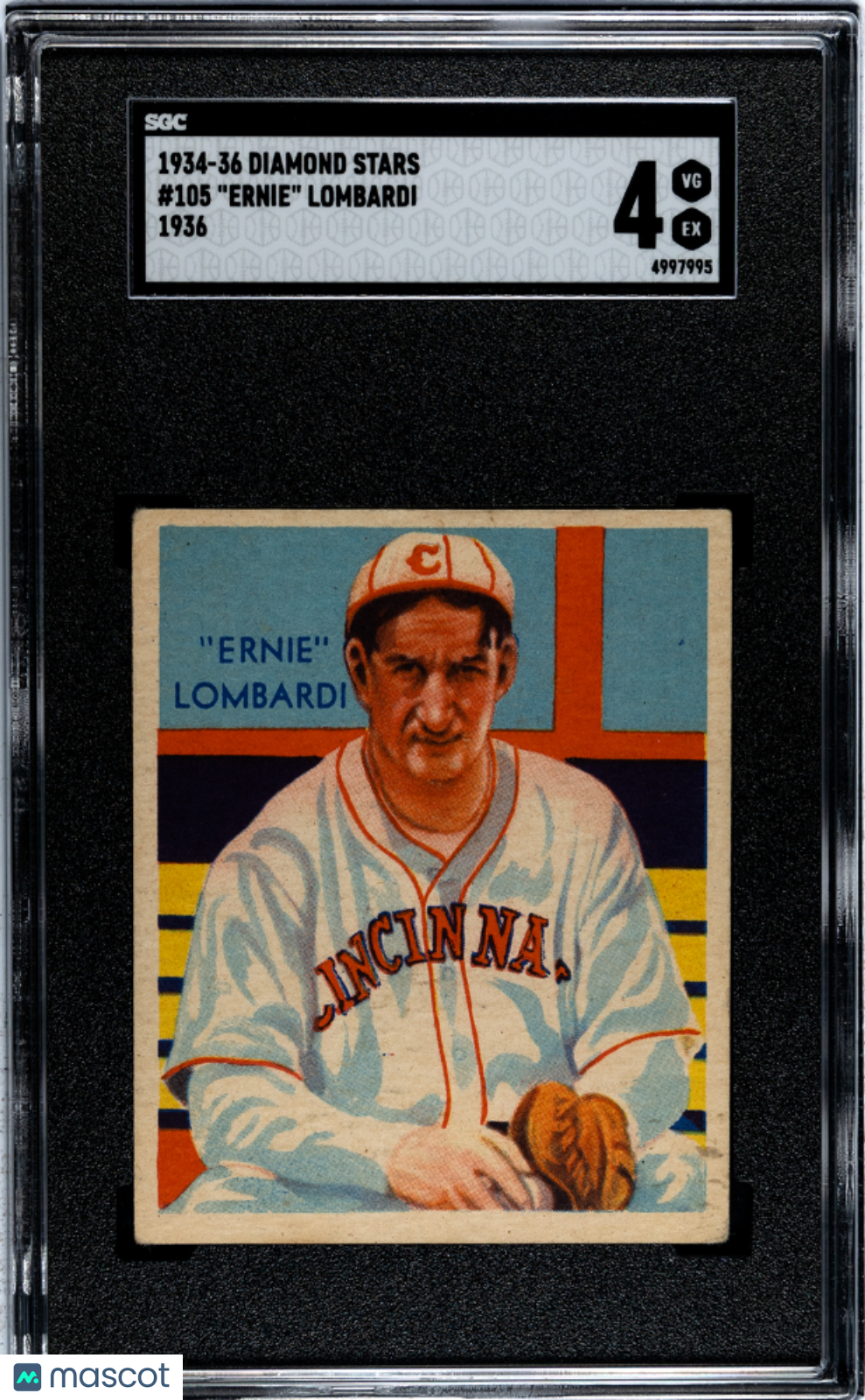 1934 Diamond Stars Ernie Lombardi #105 1936 SGC 4
