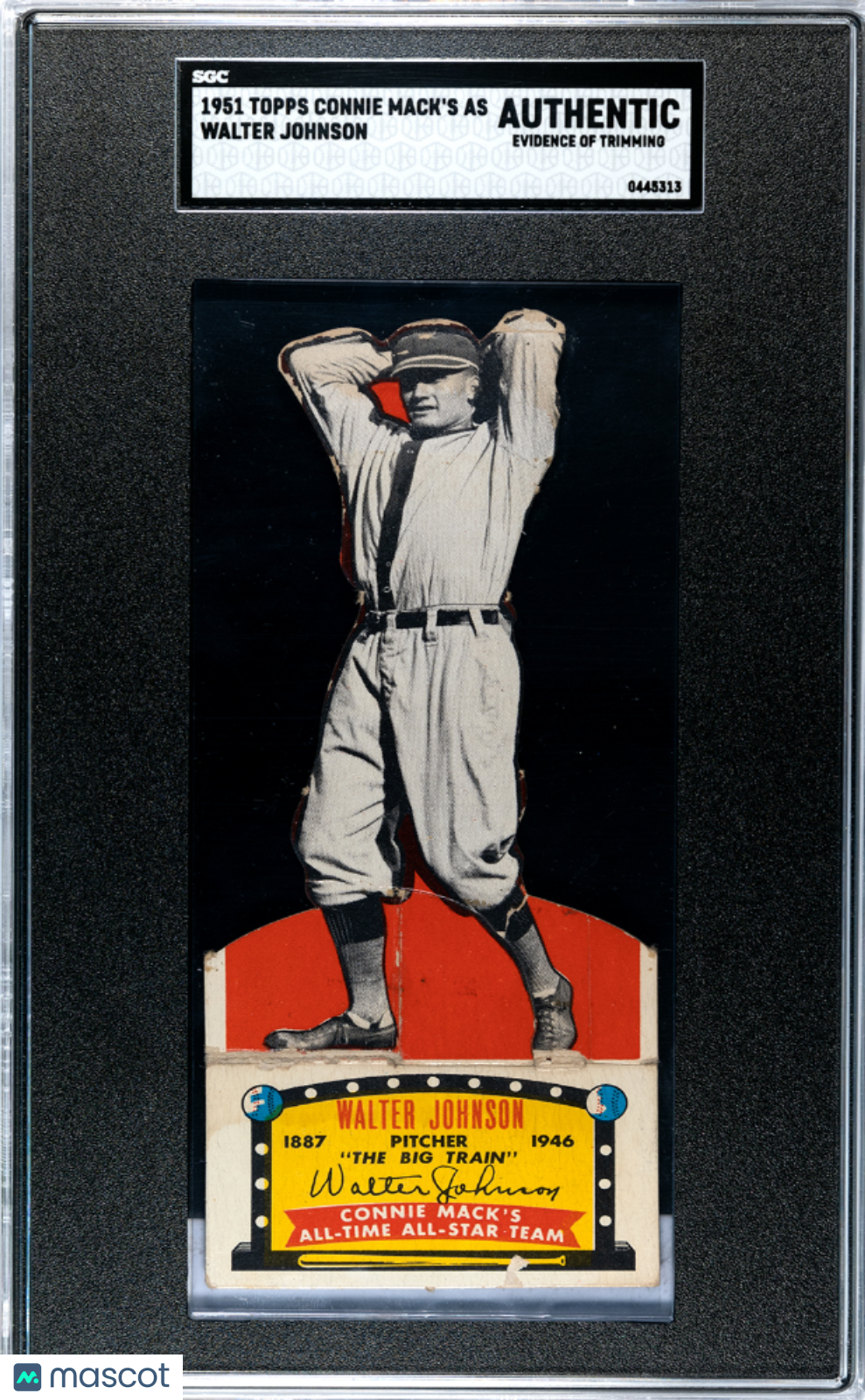 1951 Topps Connie Mack's As Walter Johnson SGC A