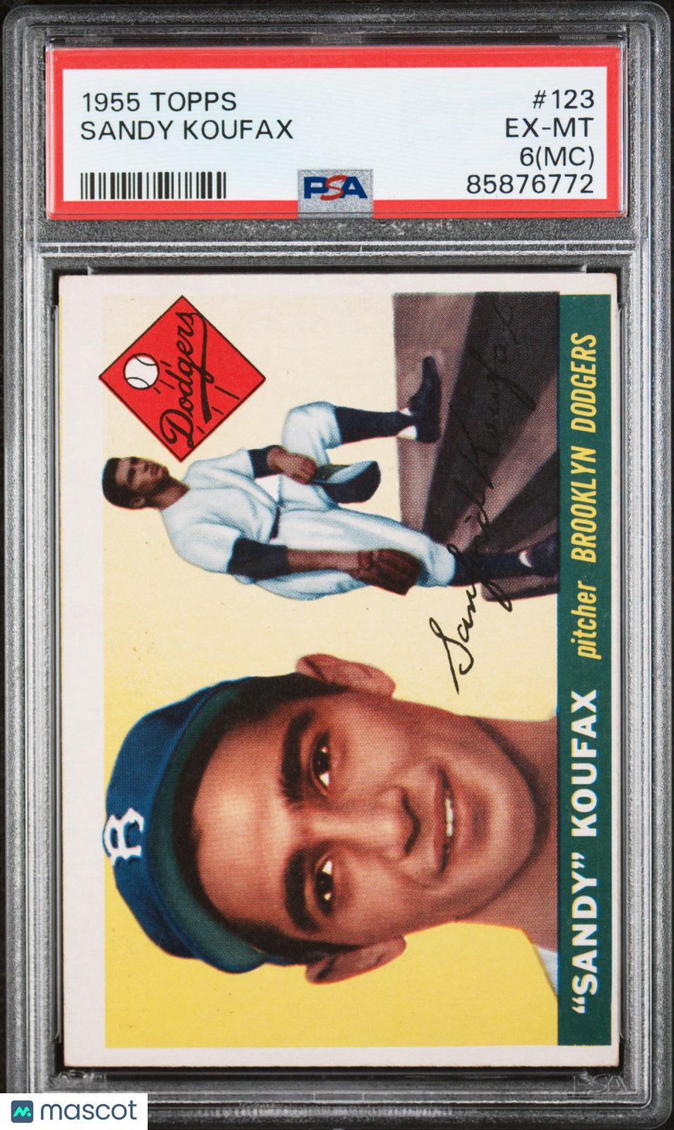 1955 Topps Sandy Koufax #123 MC PSA 6