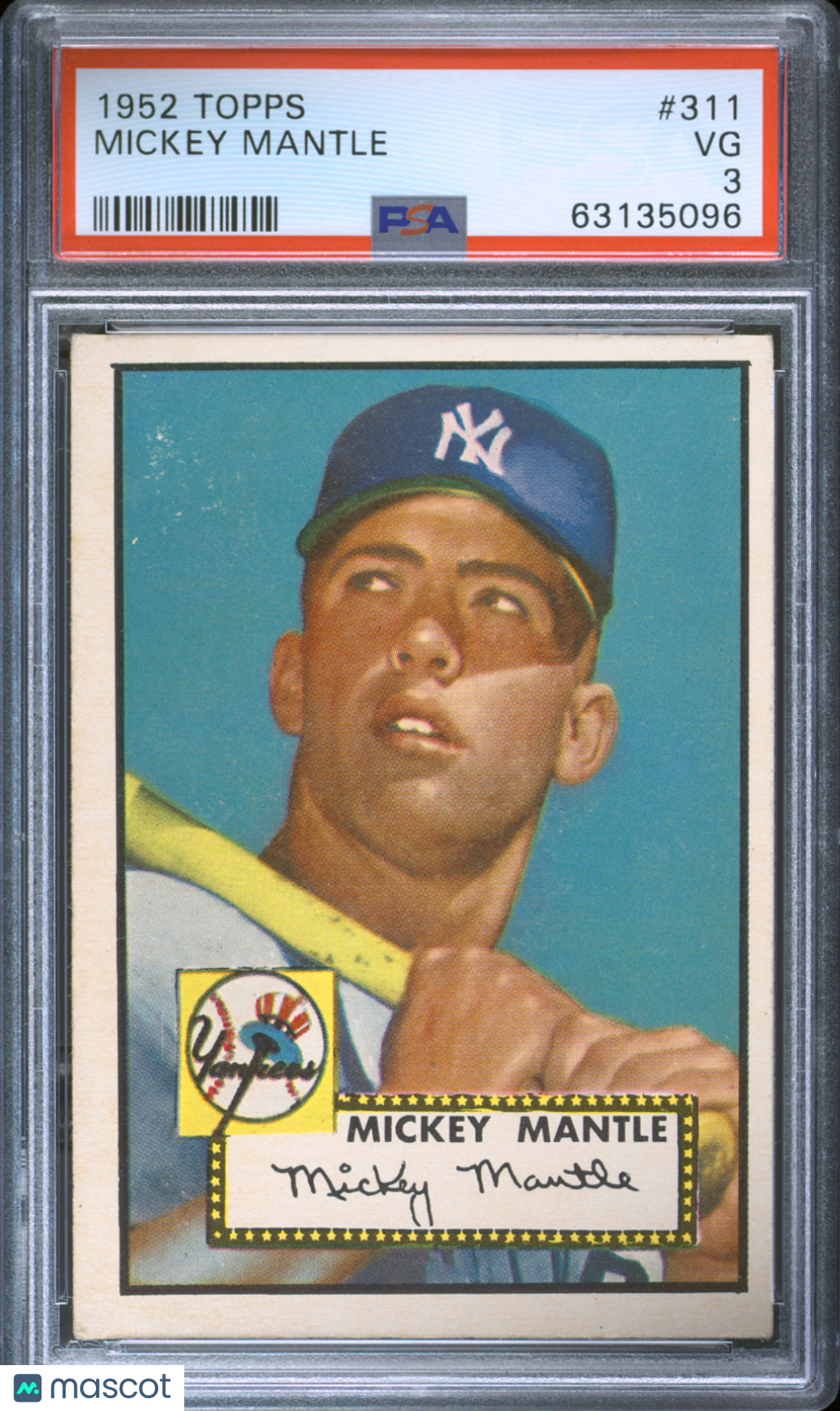 1952 Topps Mickey Mantle #311 PSA 3